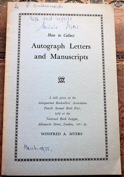 How To Collect Autograph Letters And Manuscripts [SIGNED]