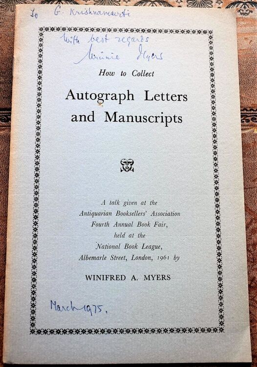 How To Collect Autograph Letters And Manuscripts [SIGNED]