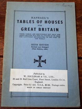 Raphael's Tables Of Houses Of Great Britain