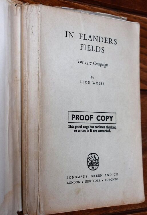 IN FLANDERS FIELDS The 1917 Campaign [Proof Copy]