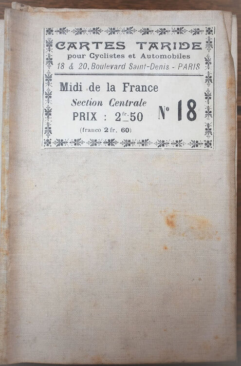 CARTE TARIDE N° 18 pour Cyclistes et Automobiles Midi de la France