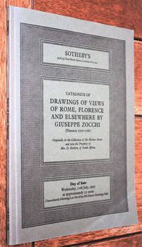 Catalogue Of Drawings Of Views Of Rome, Florence And Elsewhere By Guiseppe Zocchi. (Florence 1711-1767). Originally In The Collection Of Sir Horace Mann Collection And Now The Property Of Mrs D Herbert, Of South Africa. 11th July 1979