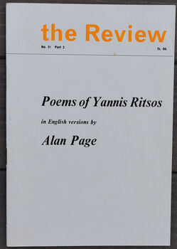 POEMS OF YANNIS RITSOS In English Versions By Alan Page