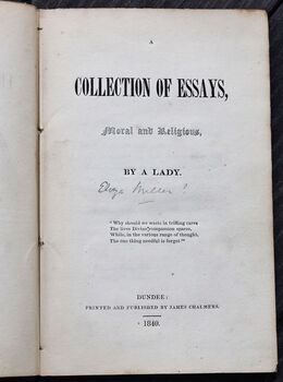 A COLLECTION OF ESSAYS Moral And Religious