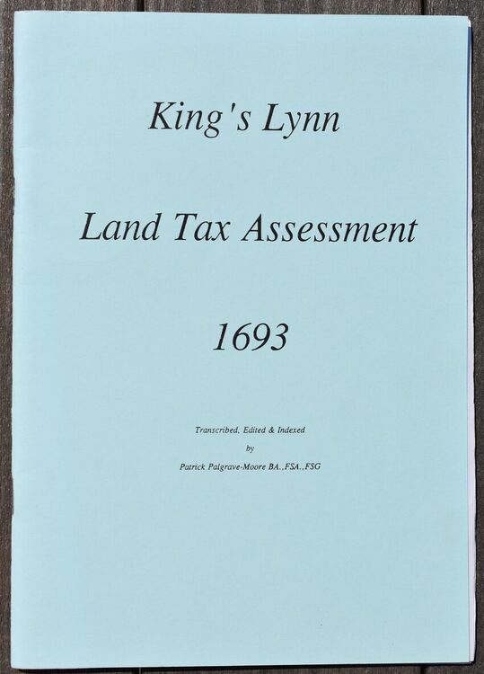King's Lynn Land Tax Assessment 1692/3