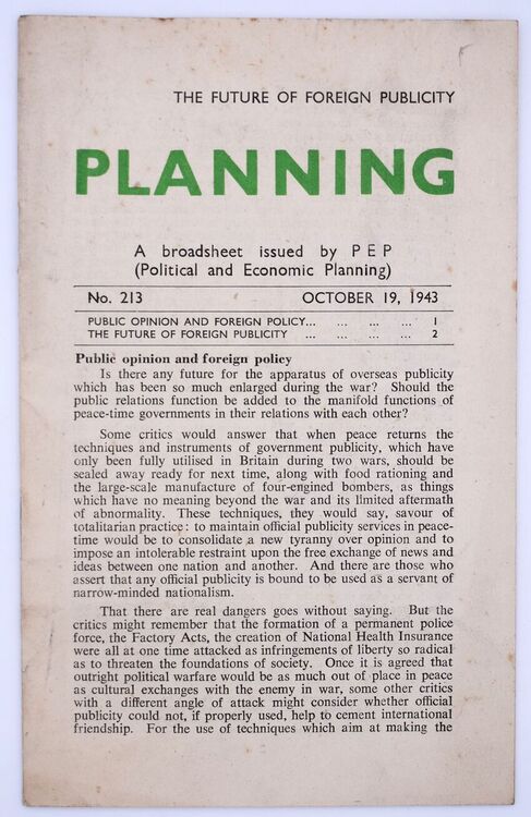 Planning - The Future Of Foreign Publicity