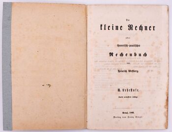 Der kleine Rechner oder theoretisch-practisches Rechenbuch. II. Lehrstufe