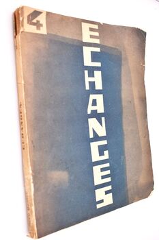ECHANGES Revue Trimestrielle de Litterature Anglaise et Francaise No.4  Mars 1931