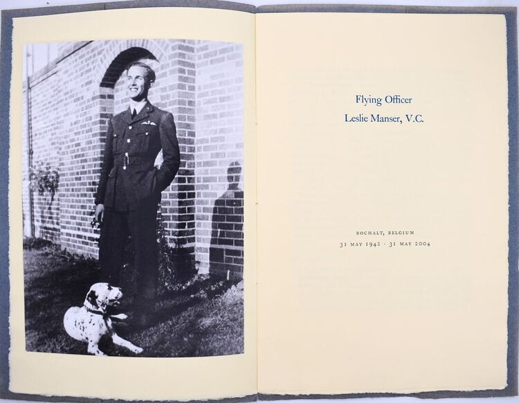 Flying Officer Leslie Manser, VC. Bochalt, Belgium 31 May 1942 - 31 May 2004 [With MSS Letter]