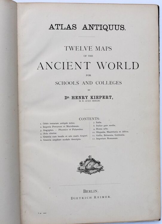 ATLAS ANTIQUUS Twelve Maps Of The Ancient World For Schools And Colleges