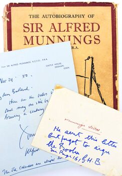 AN ARTIST'S LIFE The Autobiography Of Sir Alfred Munnings Vol I [With signed letter]